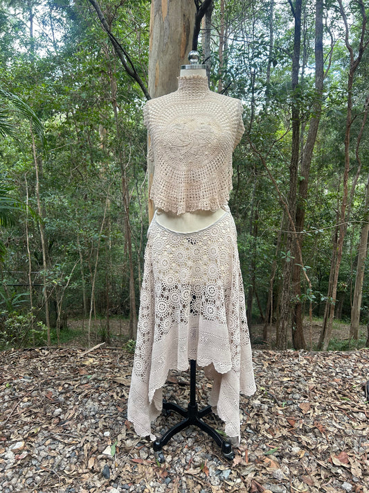 Heirloom Crochet Tablecloth Skirt
