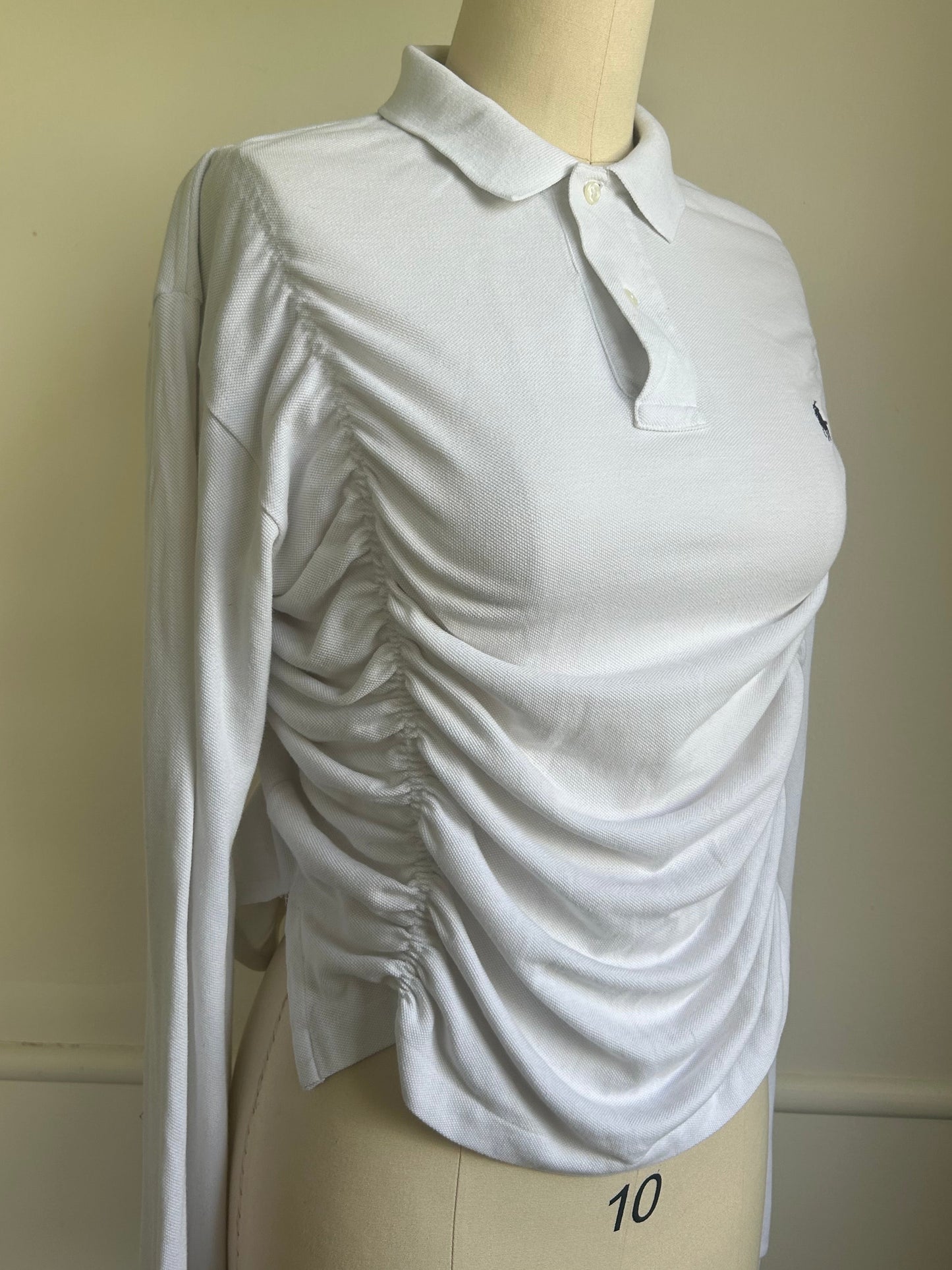 Upcycled scrunch polo