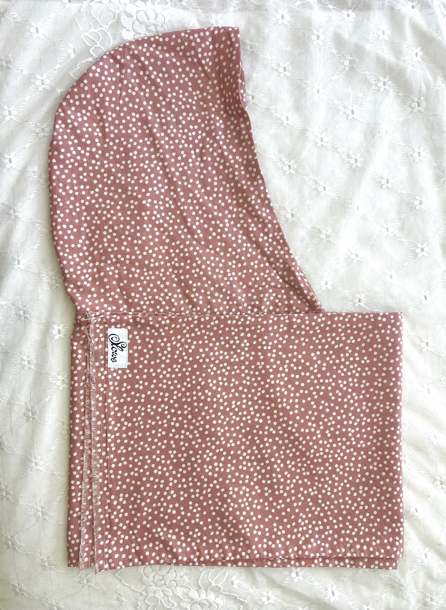 Hooded Pink Polka Dot Scarf