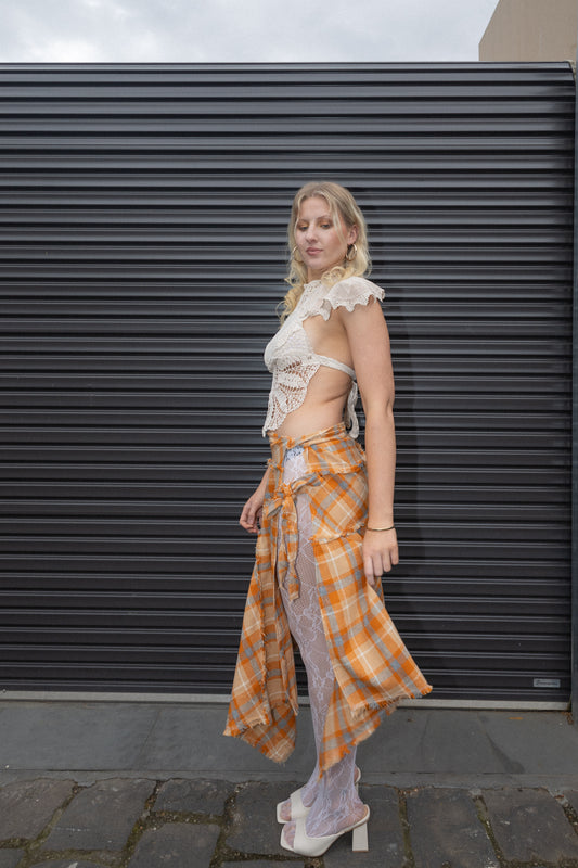 Archive Plaid Wrap Skirt