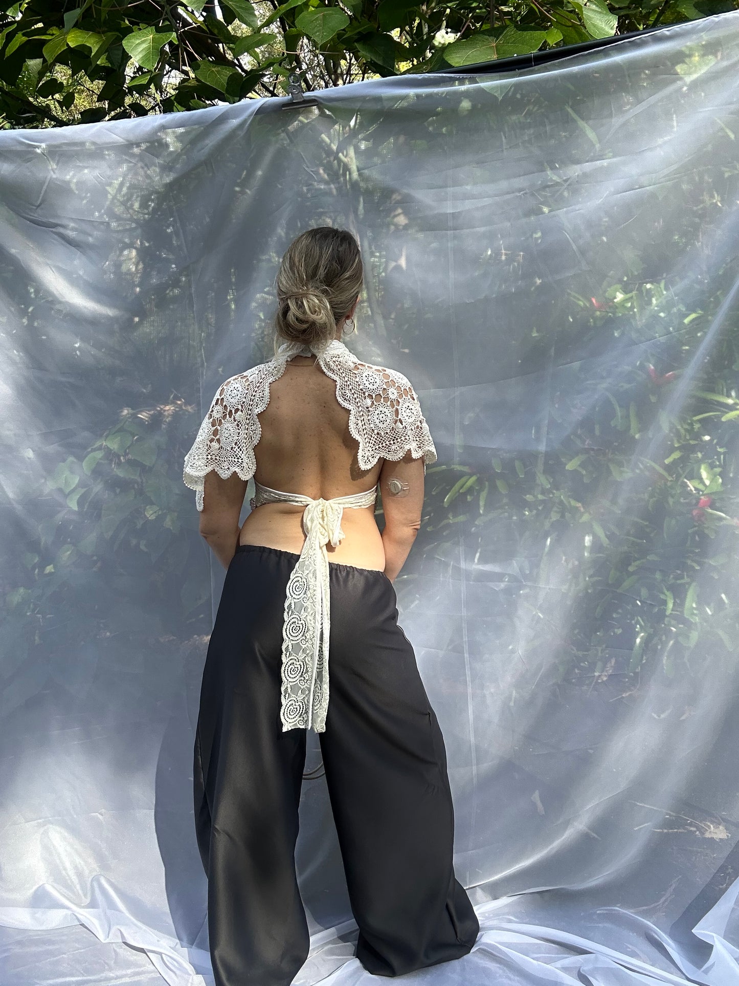 Heirloom Top- Cream high neck collar