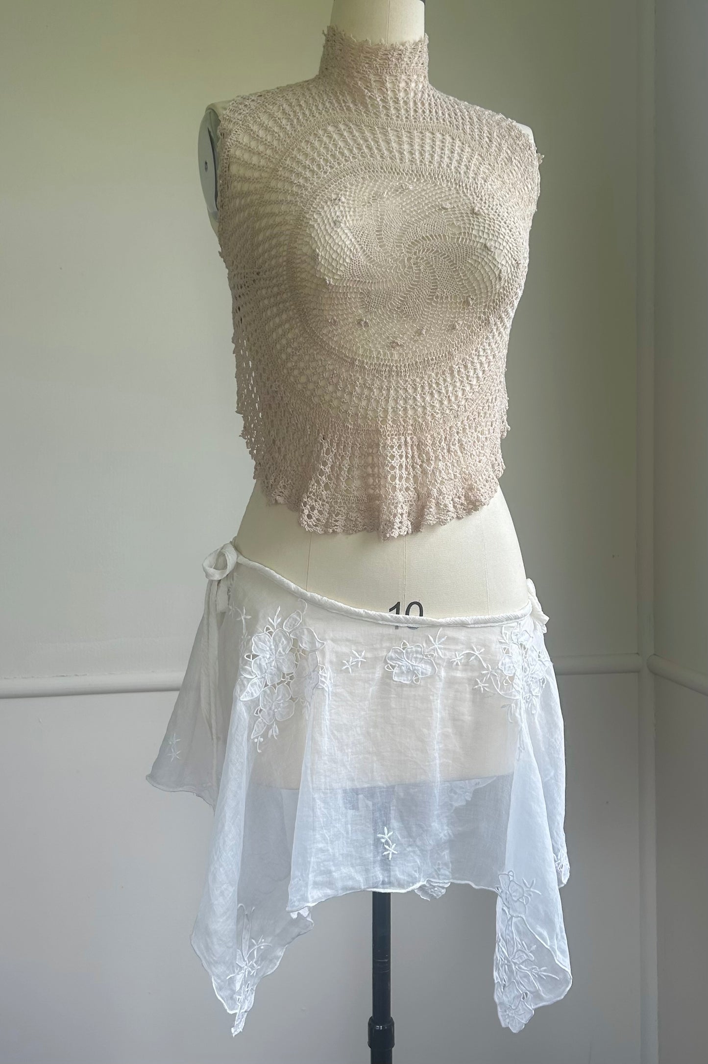 Heirloom Silk Organza Mini Skirt