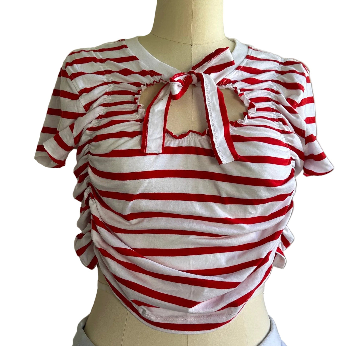 Upcycled keyhole tshirt