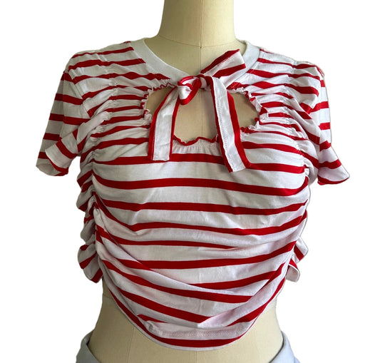 Upcycled keyhole tshirt
