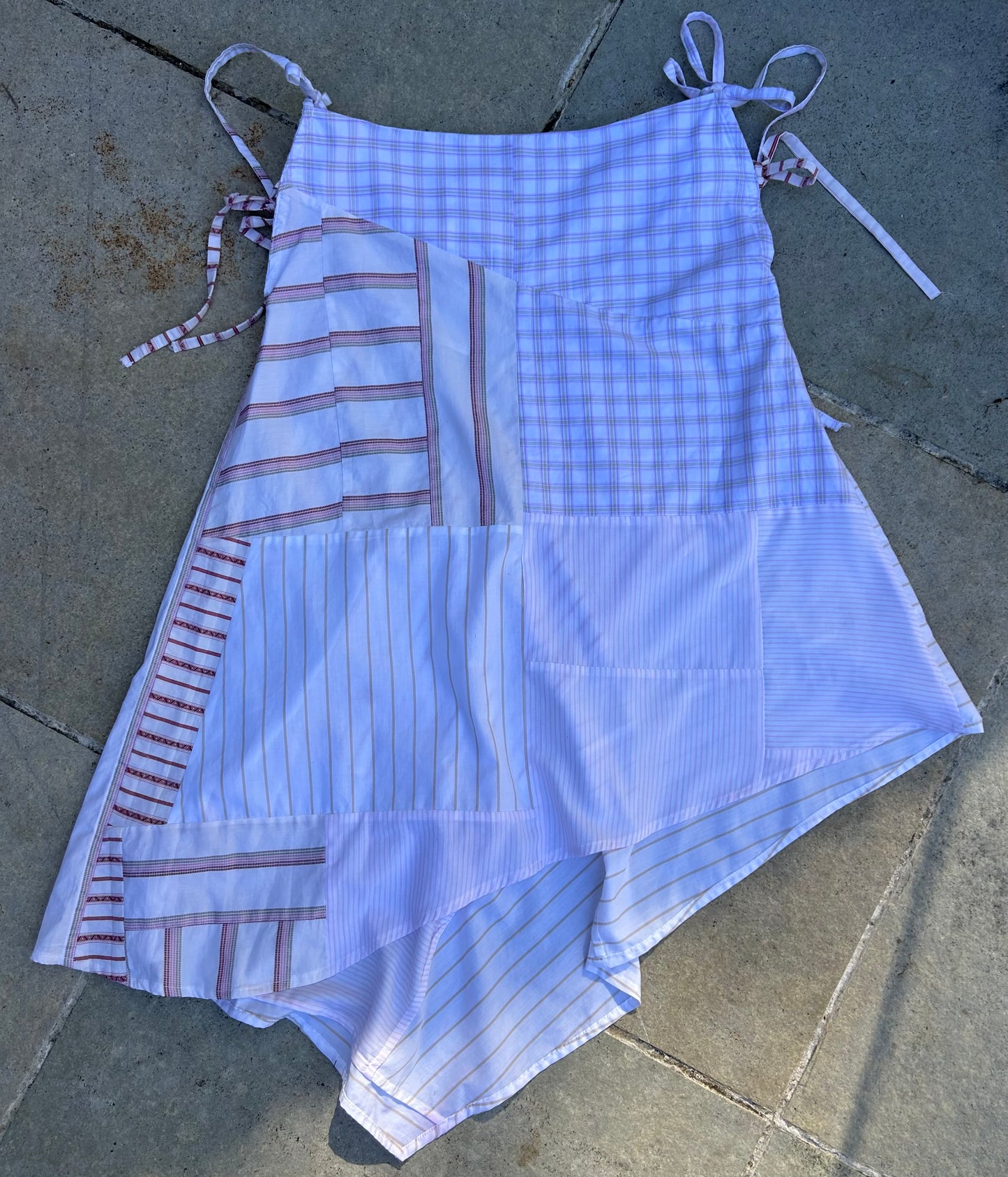 Archive Skirt- Patchwork White/Red