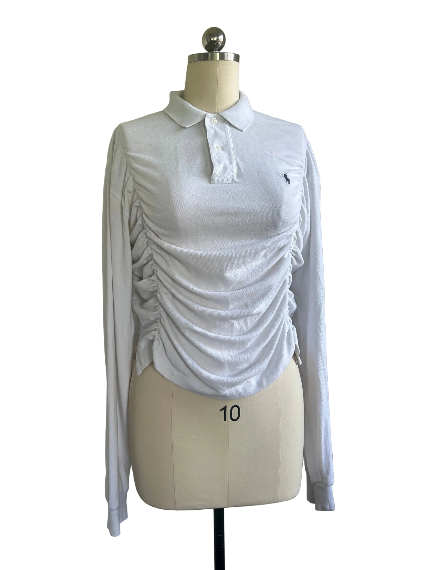 Upcycled scrunch polo