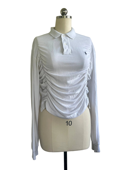 Upcycled scrunch polo