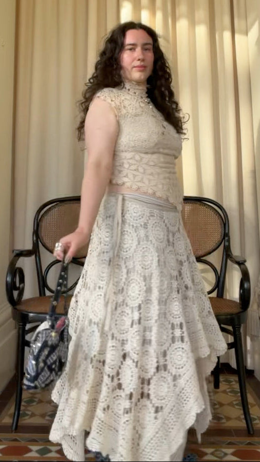 Heirloom Crochet Tablecloth Skirt