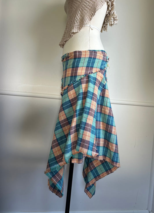 Archive Adjustable Plaid Wrap Skirt