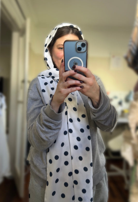 Hooded Polka Dot Scarf