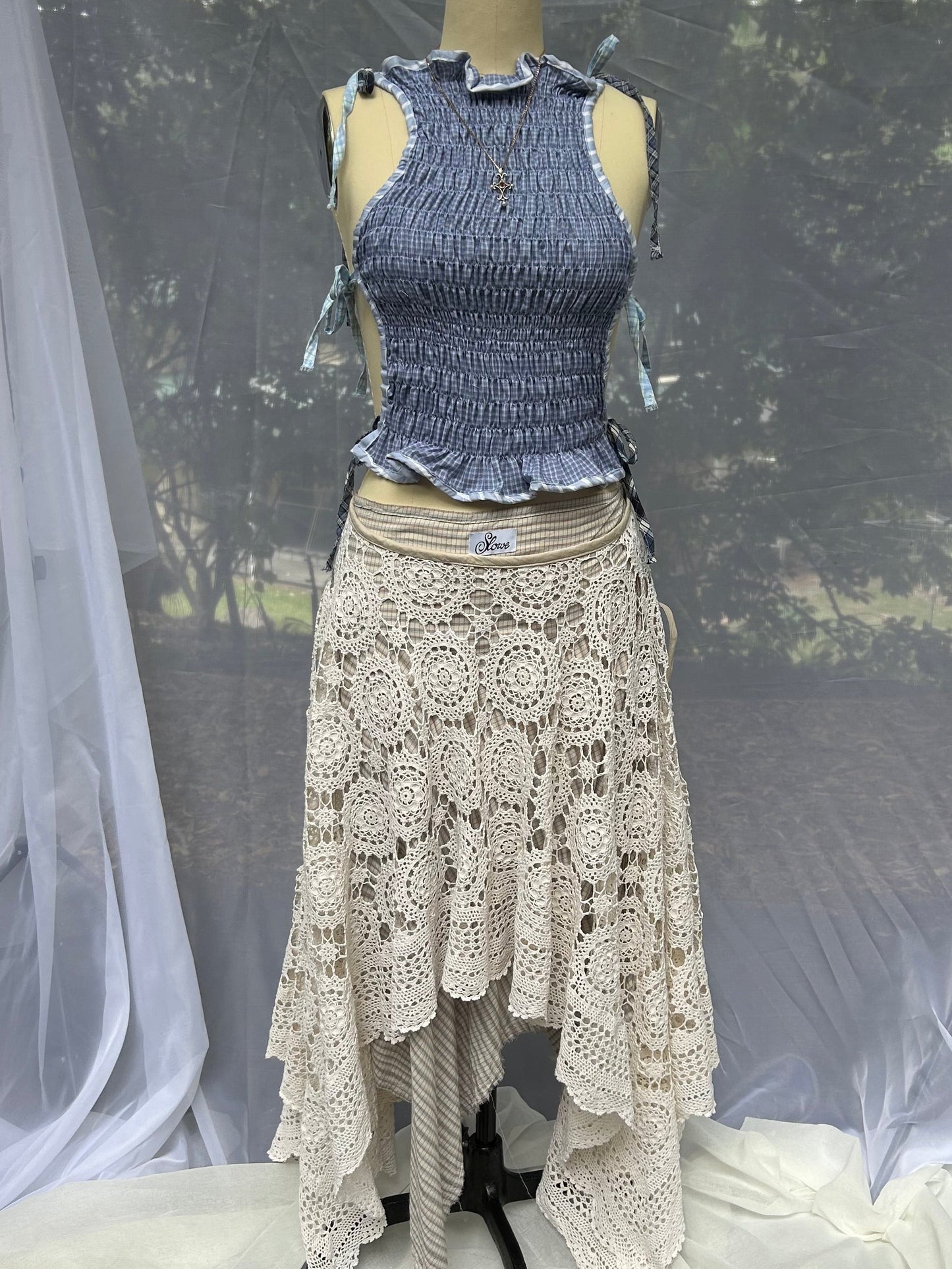 Heirloom Crochet Tablecloth Skirt