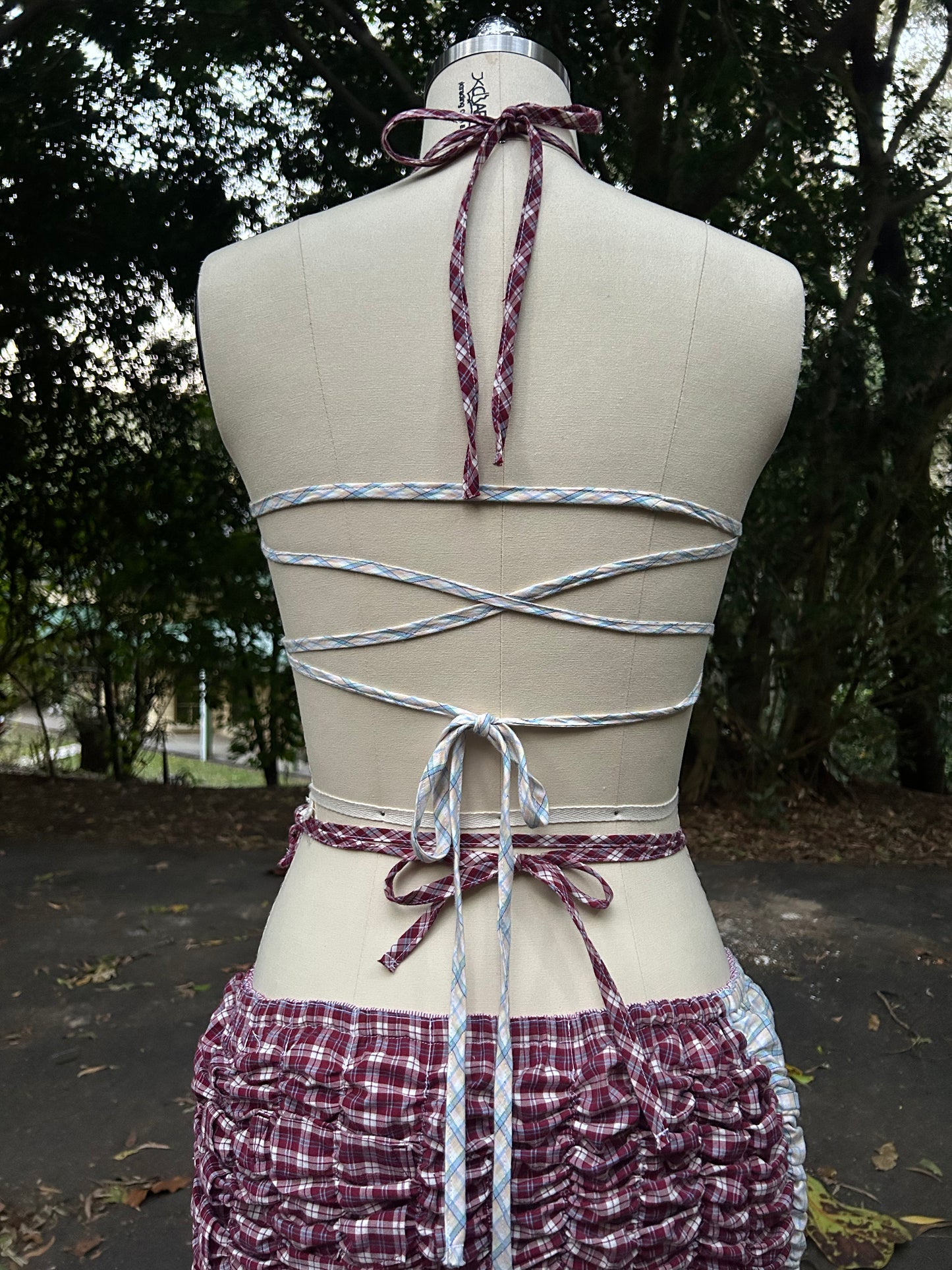 Reversible Contour Top- Maroon/Cream