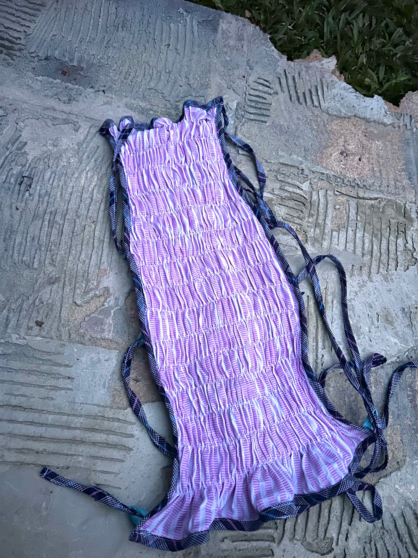 Reversible Contour Top- Plaid/Pink