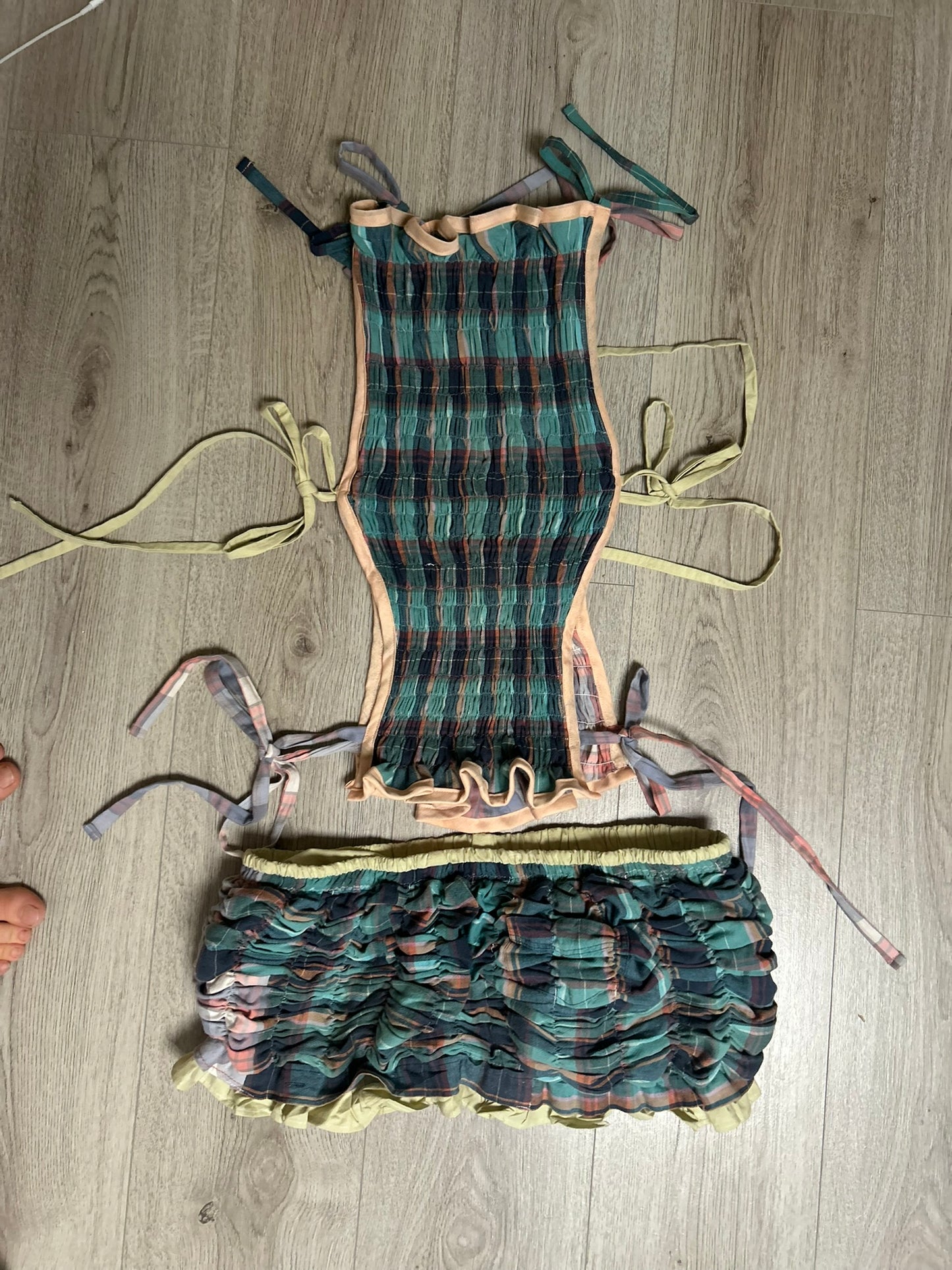 Mirror Muse Tank- Plaid Purple/Green